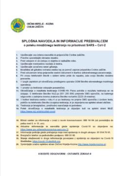 Obvestilo – Množično testiranje 1